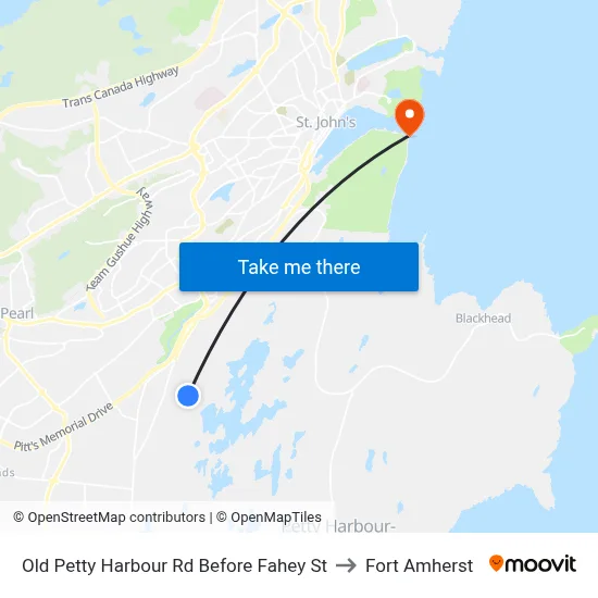 Old Petty Harbour Rd Before Fahey St to Fort Amherst map
