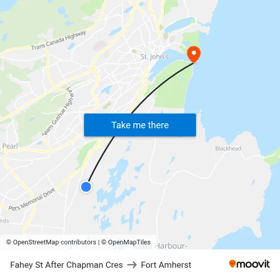 Fahey St After Chapman Cres to Fort Amherst map