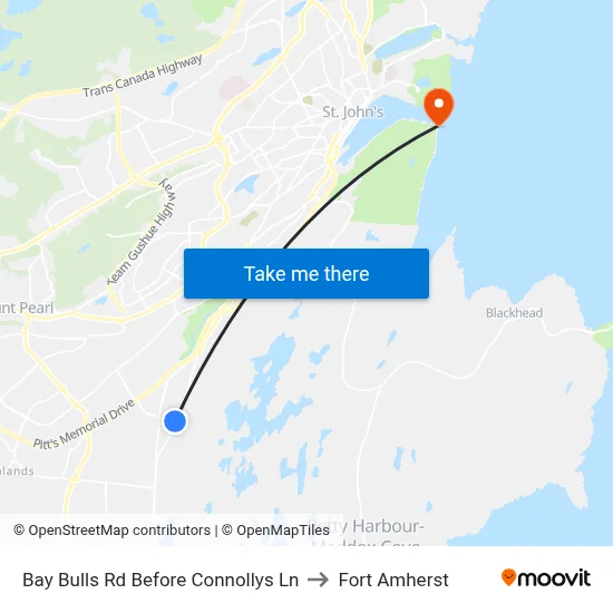 Bay Bulls Rd Before Connollys Ln to Fort Amherst map