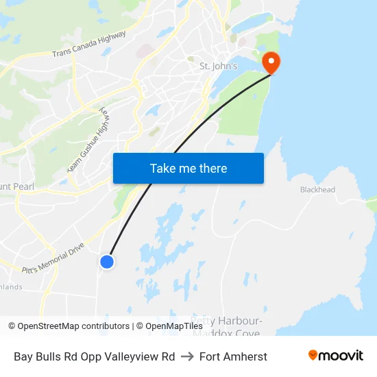 Bay Bulls Rd Opp Valleyview Rd to Fort Amherst map