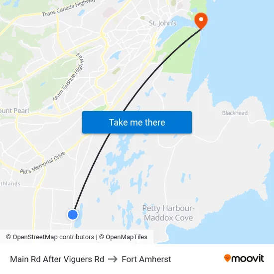 Main Rd After Viguers Rd to Fort Amherst map