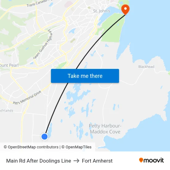 Main Rd After Doolings Line to Fort Amherst map