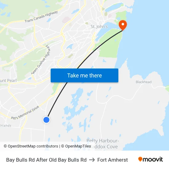 Bay Bulls Rd After Old Bay Bulls Rd to Fort Amherst map