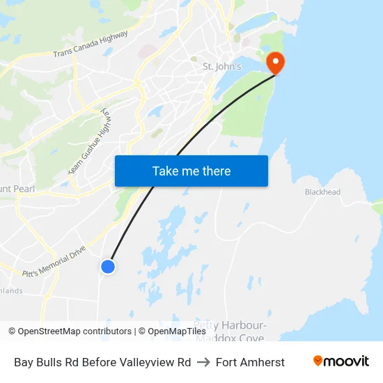 Bay Bulls Rd Before Valleyview Rd to Fort Amherst map