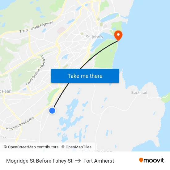 Mogridge St Before Fahey St to Fort Amherst map