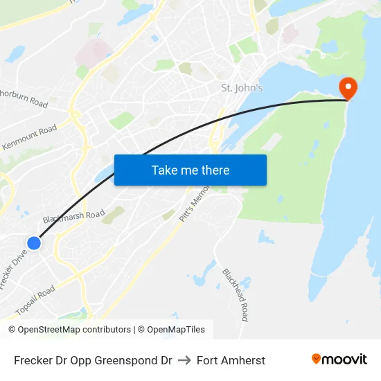 Frecker Dr Opp Greenspond Dr to Fort Amherst map