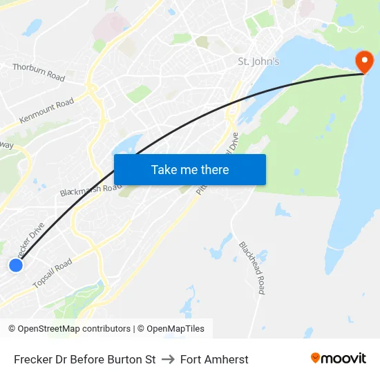 Frecker Dr Before Burton St to Fort Amherst map