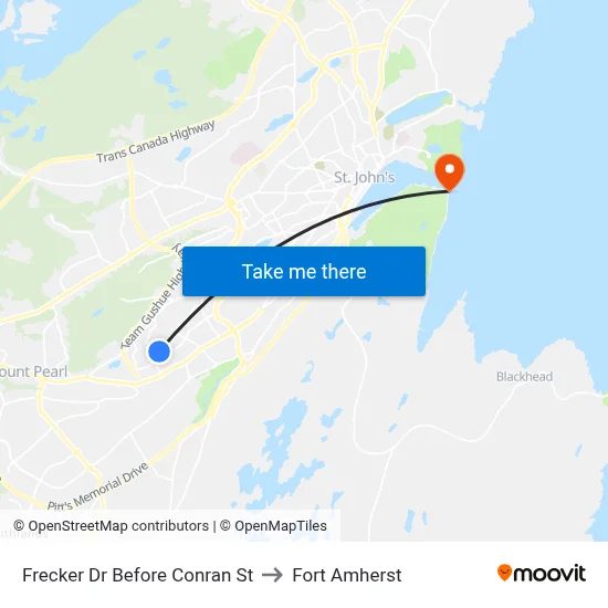 Frecker Dr Before Conran St to Fort Amherst map