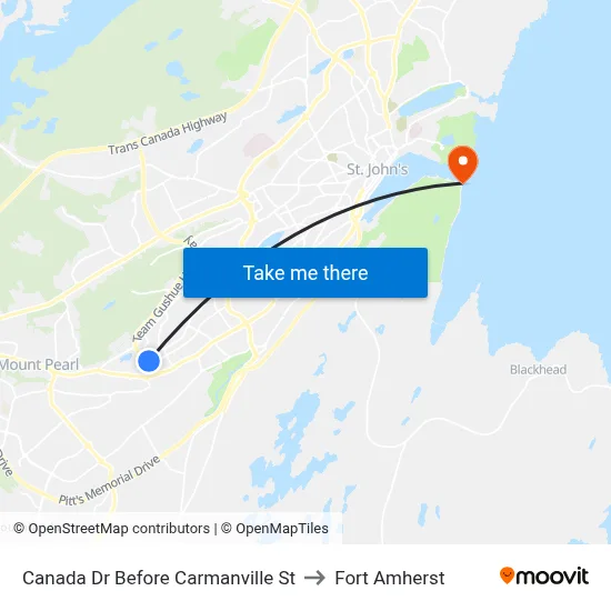 Canada Dr Before Carmanville St to Fort Amherst map