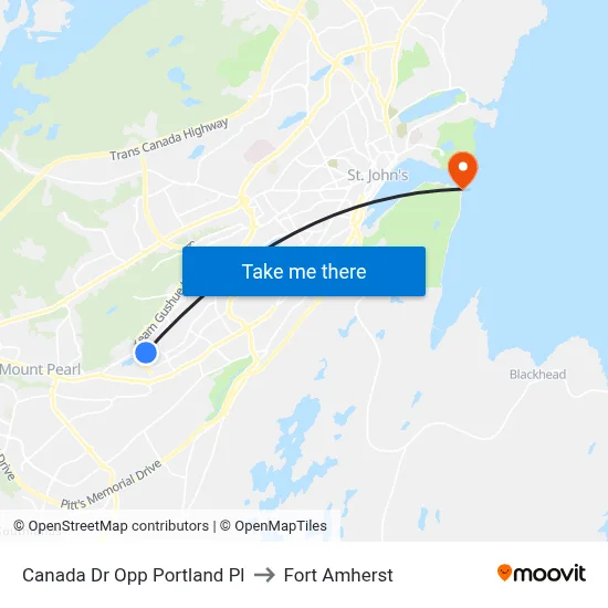 Canada Dr Opp Portland Pl to Fort Amherst map