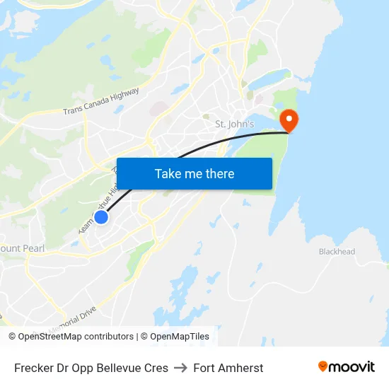 Frecker Dr Opp Bellevue Cres to Fort Amherst map
