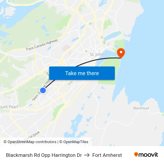Blackmarsh Rd Opp Harrington Dr to Fort Amherst map