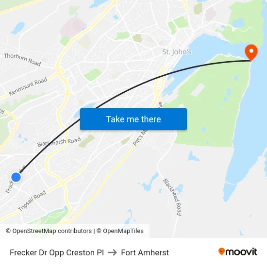 Frecker Dr Opp Creston Pl to Fort Amherst map