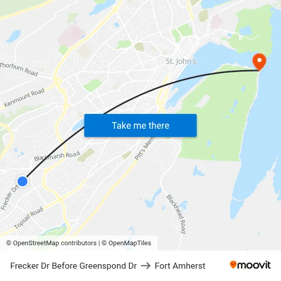 Frecker Dr Before Greenspond Dr to Fort Amherst map