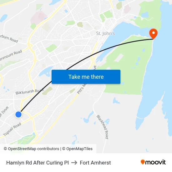 Hamlyn Rd After Curling Pl to Fort Amherst map
