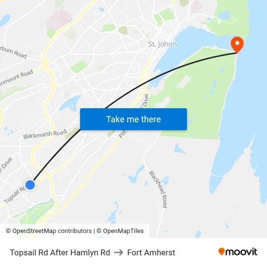 Topsail Rd After Hamlyn Rd to Fort Amherst map