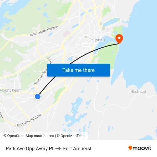 Park Ave Opp Avery Pl to Fort Amherst map