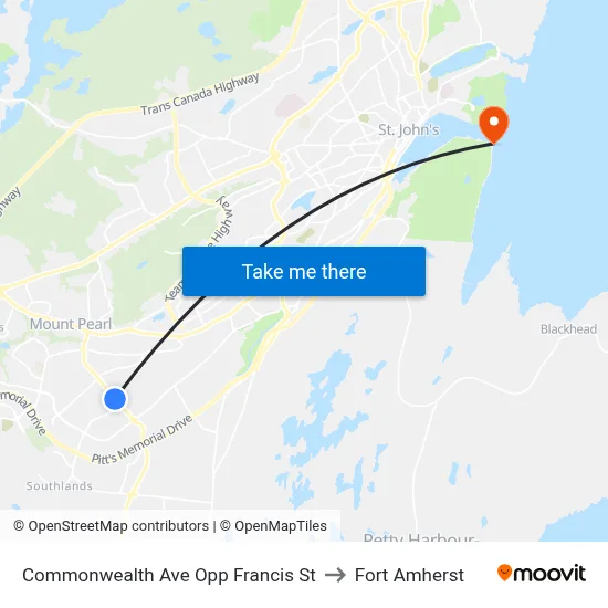 Commonwealth Ave Opp Francis St to Fort Amherst map