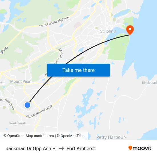Jackman Dr Opp Ash Pl to Fort Amherst map