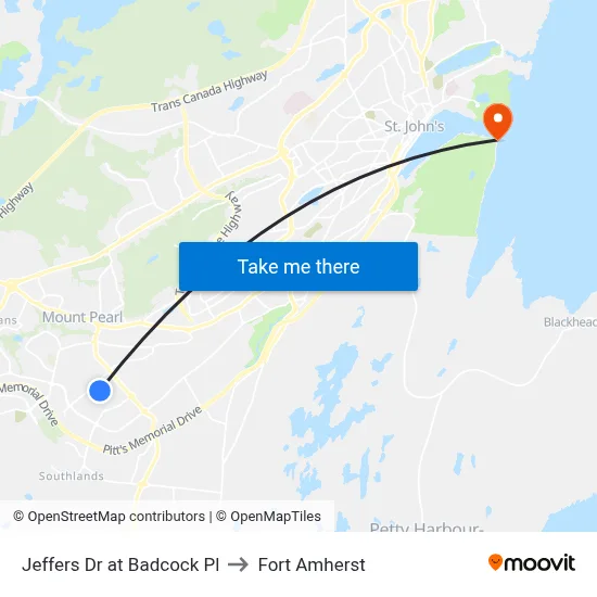 Jeffers Dr at Badcock Pl to Fort Amherst map