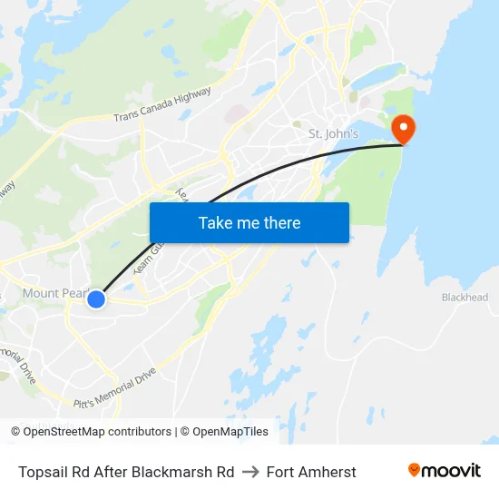 Topsail Rd After Blackmarsh Rd to Fort Amherst map
