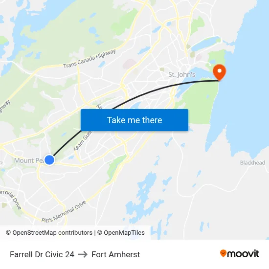 Farrell Dr Civic 24 to Fort Amherst map