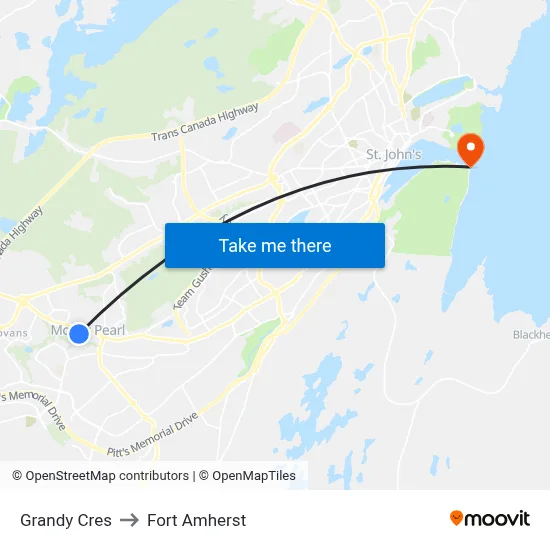 Grandy Cres to Fort Amherst map