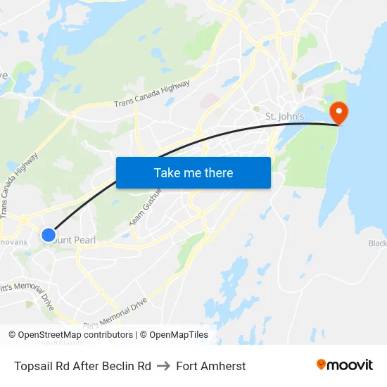 Topsail Rd After Beclin Rd to Fort Amherst map