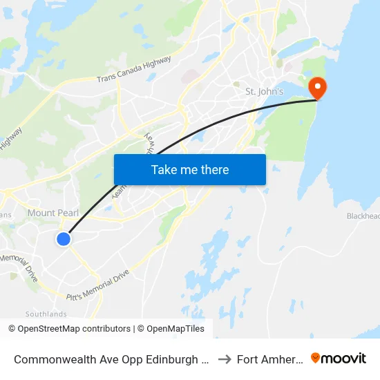 Commonwealth Ave Opp Edinburgh Dr to Fort Amherst map