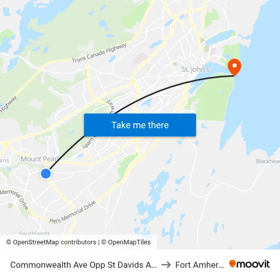 Commonwealth Ave Opp St Davids Ave to Fort Amherst map