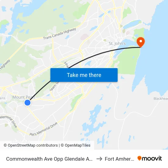 Commonwealth Ave Opp Glendale Ave to Fort Amherst map