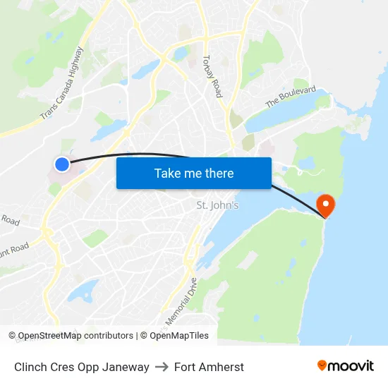 Clinch Cres Opp Janeway to Fort Amherst map