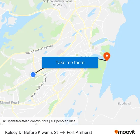 Kelsey Dr Before Kiwanis St to Fort Amherst map