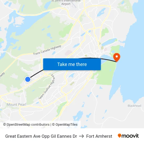 Great Eastern Ave Opp Gil Eannes Dr to Fort Amherst map