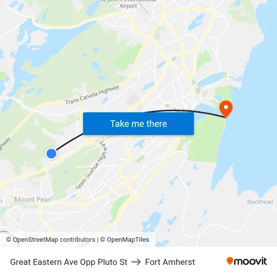 Great Eastern Ave Opp Pluto St to Fort Amherst map
