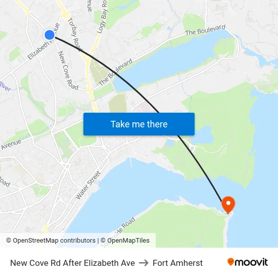 New Cove Rd After Elizabeth Ave to Fort Amherst map