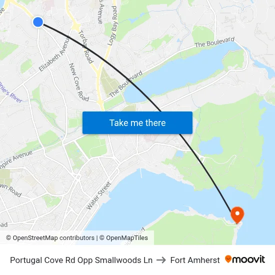 Portugal Cove Rd Opp Smallwoods Ln to Fort Amherst map