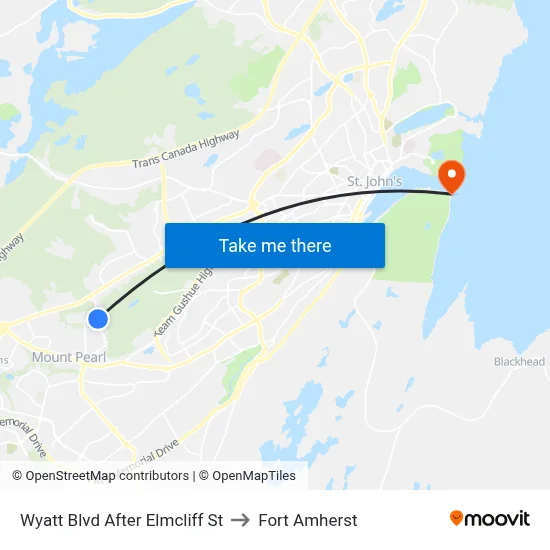 Wyatt Blvd After Elmcliff St to Fort Amherst map