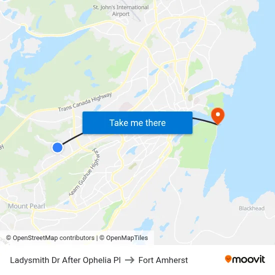 Ladysmith Dr After Ophelia Pl to Fort Amherst map