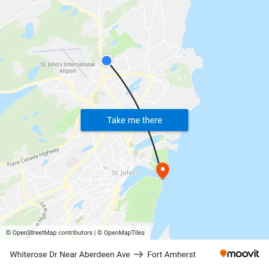 Whiterose Dr Near Aberdeen Ave to Fort Amherst map