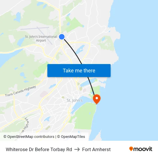 Whiterose Dr Before Torbay Rd to Fort Amherst map