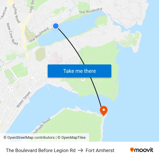 The Boulevard Before Legion Rd to Fort Amherst map