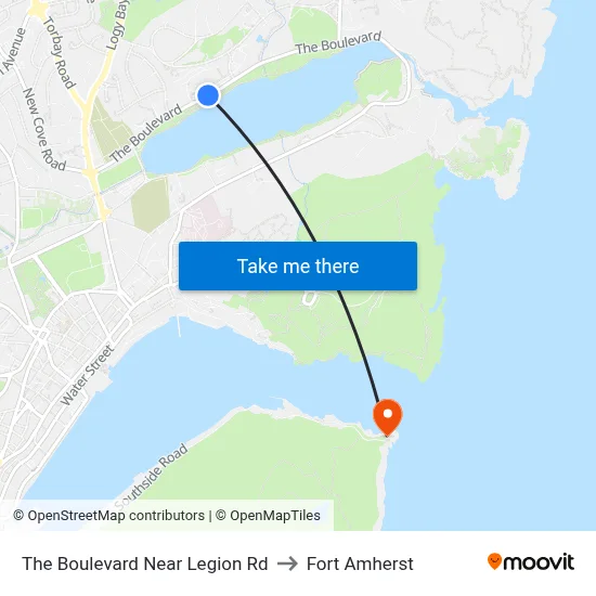 The Boulevard Near Legion Rd to Fort Amherst map