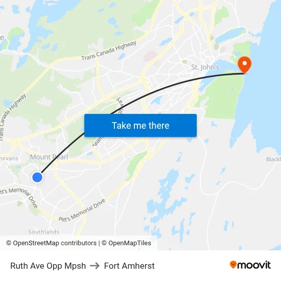 Ruth Ave Opp Mpsh to Fort Amherst map