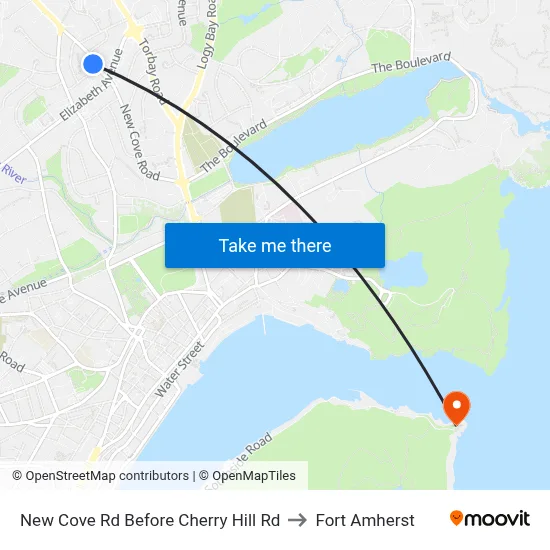 New Cove Rd Before Cherry Hill Rd to Fort Amherst map