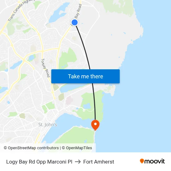 Logy Bay Rd Opp Marconi Pl to Fort Amherst map