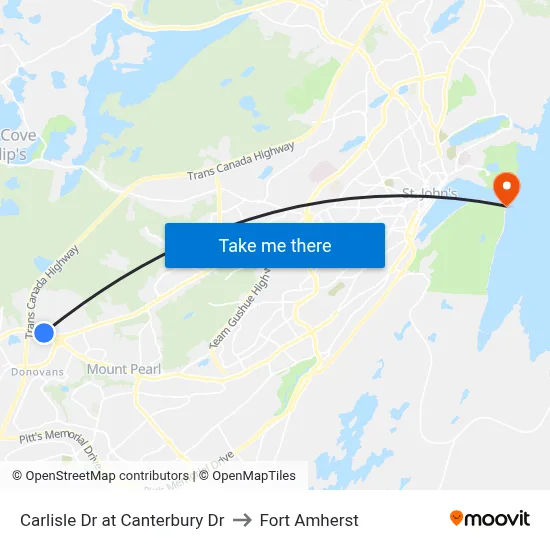 Carlisle Dr at Canterbury Dr to Fort Amherst map