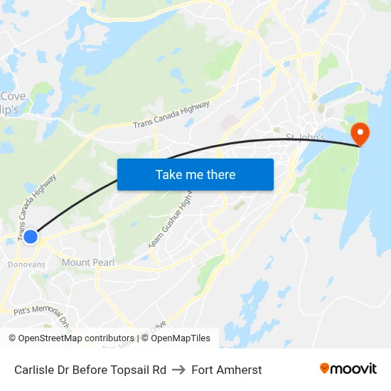 Carlisle Dr Before Topsail Rd to Fort Amherst map