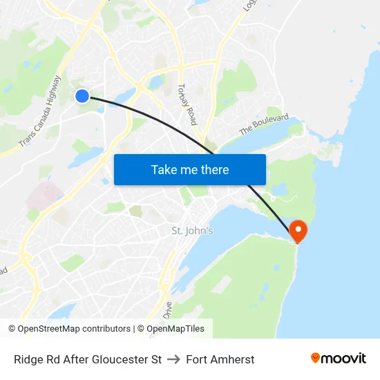 Ridge Rd After Gloucester St to Fort Amherst map
