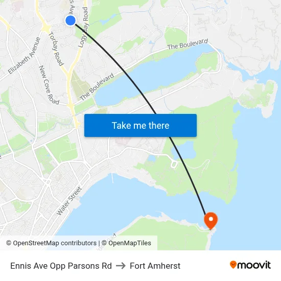 Ennis Ave Opp Parsons Rd to Fort Amherst map